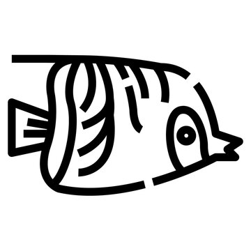 recommend clip art: Angelfish. fish icon, Outline style. Isolate on transparency background