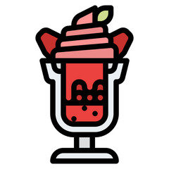 ice cream summer fruit strawberry icon