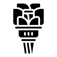 ice cream dessert cone flower icon