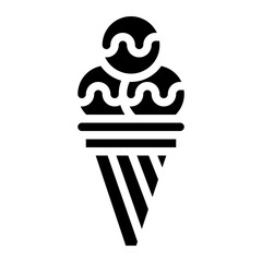 ice cream dessert cone scoops icon