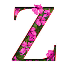 Realistic Flower Alphabet Letter Z