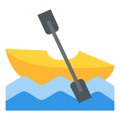 kayak sport summer beach icon