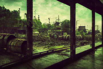 old rusty abandoned factory