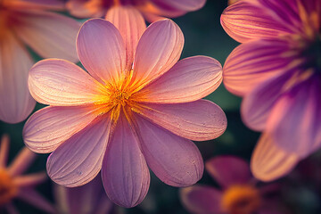 Fototapeta premium purple and yellow dahlia flower