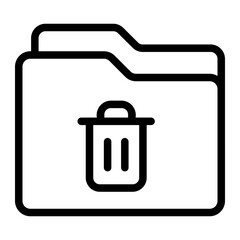 delete folder line icon
