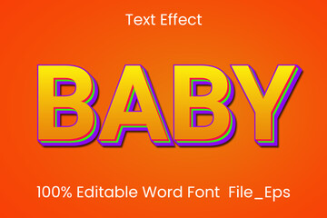 Baby gradient text effect, editable text