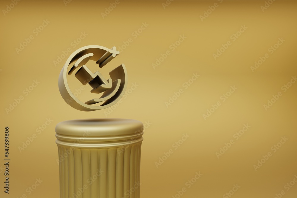 Poster beautiful abstract illustrations golden coin arrow down symbol icons on a golden column and wonderfu