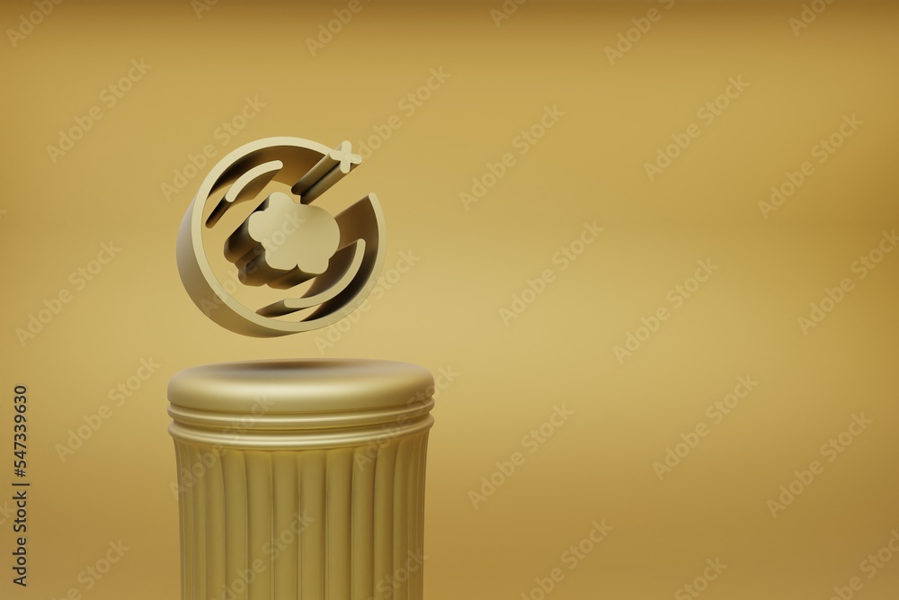 Poster beautiful abstract illustrations golden money box coin symbol icons on a golden column and wonderful