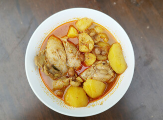 Most Popular Thai Foods, Massaman Curry with Chicken and Potatoes, flavourful, and mildly spicy Thai curry. It is a fusion dish