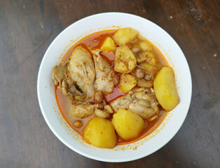 Most Popular Thai Foods, Massaman Curry with Chicken and Potatoes, flavourful, and mildly spicy Thai curry. It is a fusion dish