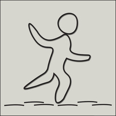 Man standing, walking icon set. People symbol. Illustration of people standing, walking and running. vector