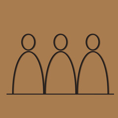 Man standing, walking icon set. People symbol. Illustration of people standing, walking and running. vector