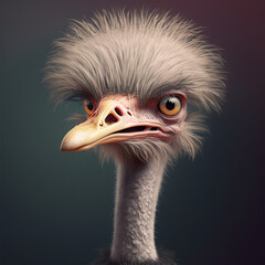 portrait of an ostrich - obrazy, fototapety, plakaty