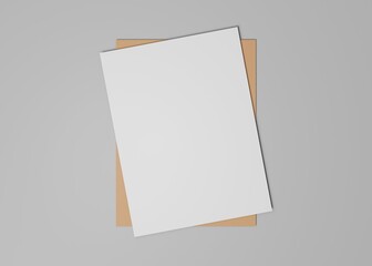 Paper mockup on workspace