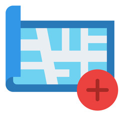 Fototapeta premium add missing place add pin map icon