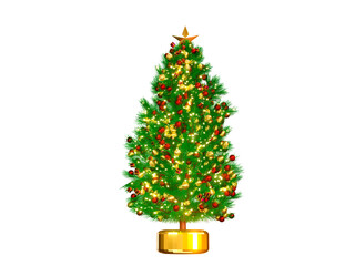 3D rendering Christmas tree or pine tree  ready to decorate isolated on transparent  background.
