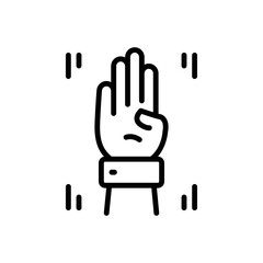 Black line icon for fingers
