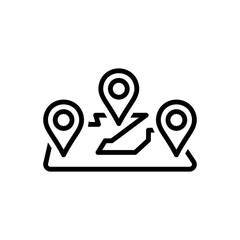 Black line icon for zones