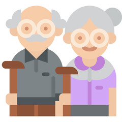 grandparent couple grandfather grandmother people icon