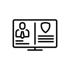 Black line icon for evidence