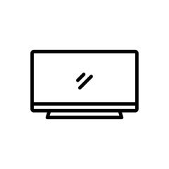 Black line icon for lcd tv