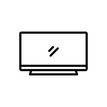 Black line icon for lcd tv