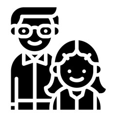 father daughter parent family people icon