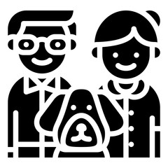 father mother dog family people icon
