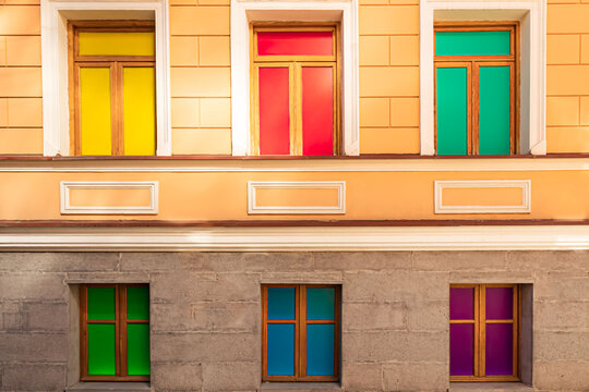 Colored windows colored windows of the museum of illusions in Tbilisi