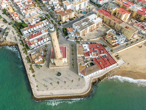 aerial view of chipiona lighthouse