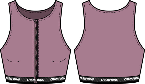 Women Sports bra top active sports Jersey design flat sketch fashion Illustration suitable for girls and Ladies, Vest for Swim, yoga, gym, running and sports activity