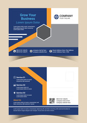 Modern Corporate Business Postcard Simple and Clean 4 in-6 in Vector design