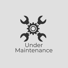 Under maintenance icon vector with grey background. suitable for web design, and etc.