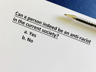 Questionnaire about racism