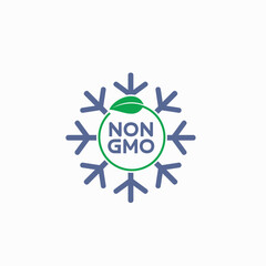 symbol of non gmo product, frozen product, vector art.