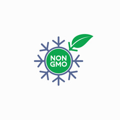 symbol of non gmo product, frozen product, vector art.