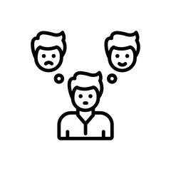 Black line icon for personality