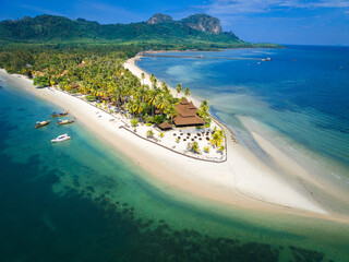 Aerial view of koh Mook or koh Muk island, in Trang, Thailand