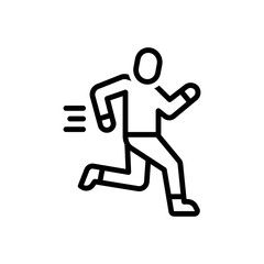 Black line icon for athletes