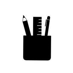 pencil case with school supplies