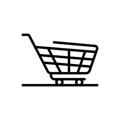 Black line icon for cart 