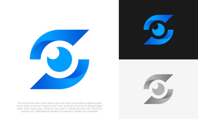 vision abstract logo design vector