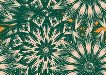 Flowers. Seamless floral background. Tracery handmade nature ethnic fabric backdrop pattern. Textile design texture. Decorative color art. Vector