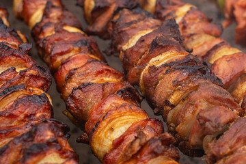 Slightly charred shashliks. Popular food across Asia, the Caucasus, and Russia