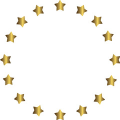 Golden stars In Circle Icon