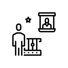 Black line icon for appears 