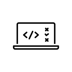 Black line icon for boolean