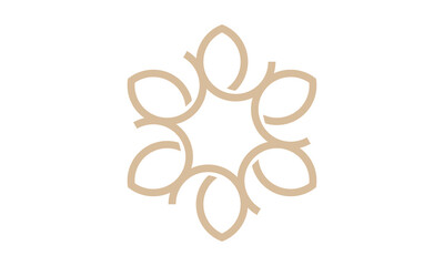 leaf abstract circle elegant ornament logo design