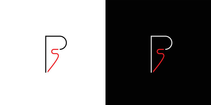 Simple and modern letter PS initials logo design.