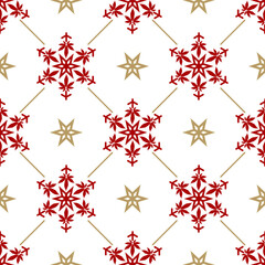 Christmas snowflakes with cannabis leaf seamless vector pattern